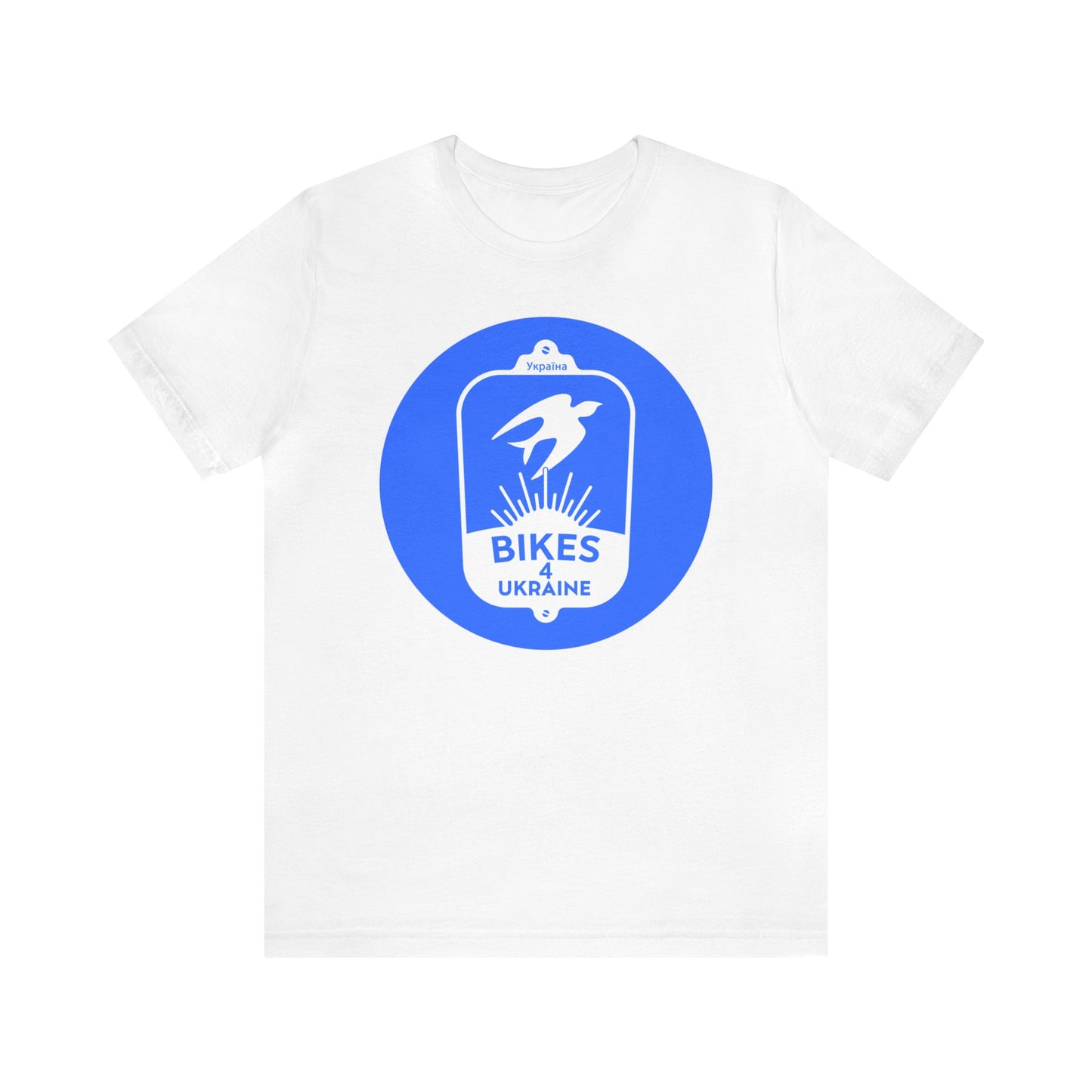 Bikes4Ukraine Logo T-shirt - Blue - Unisex Jersey Short Sleeve Tee