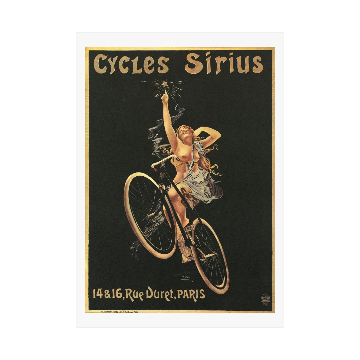 Sirius Cycles - Vintage Bicycle Poster - France 1899