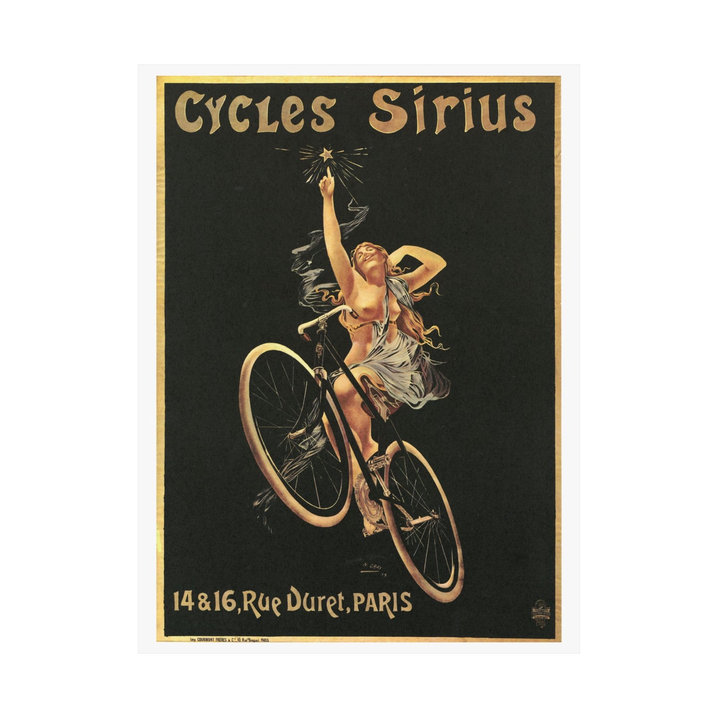 Sirius Cycles - Vintage Bicycle Poster - France 1899