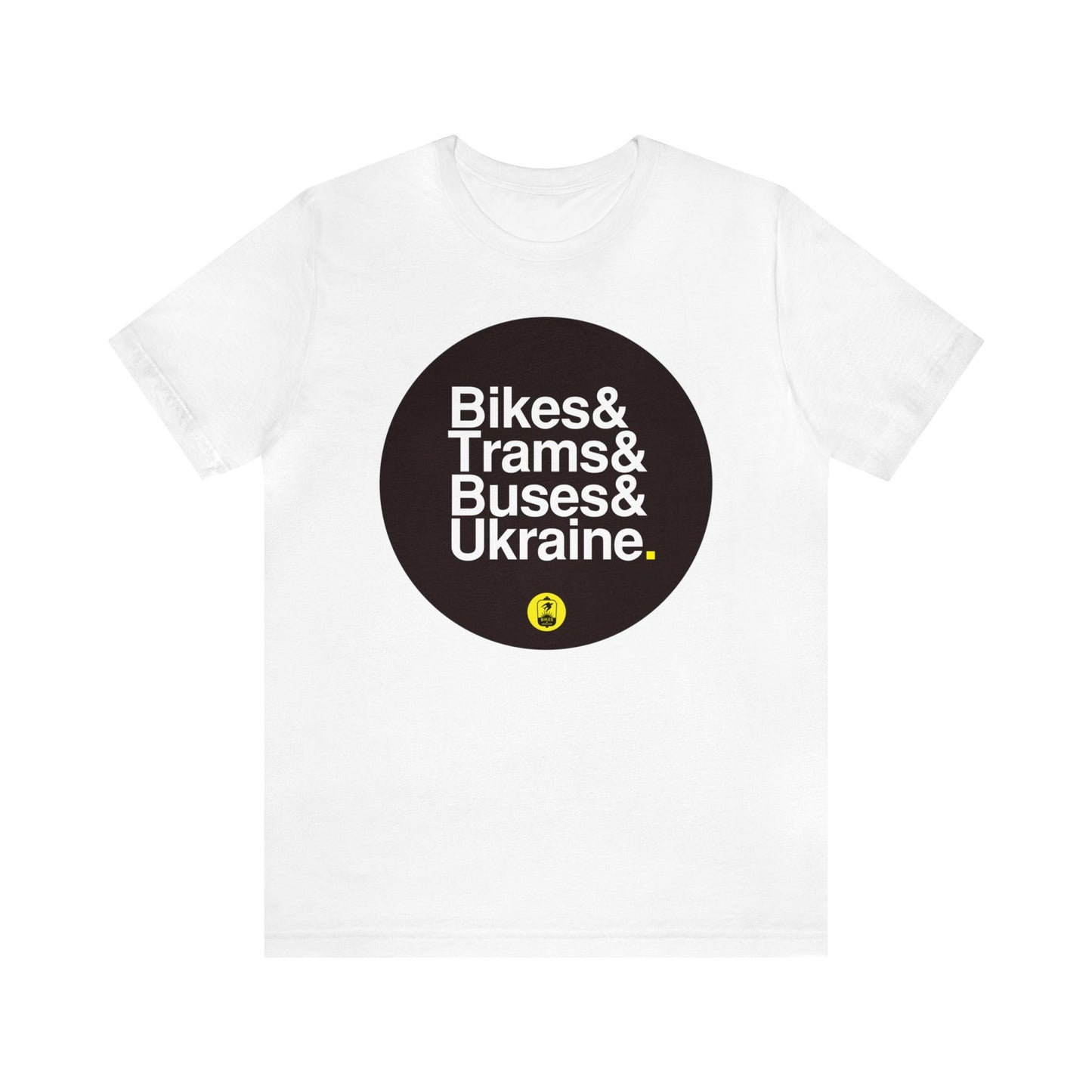 Bikes & Trams & Buses & Ukraine T-shirt - Black - Unisex Jersey Short Sleeve Tee