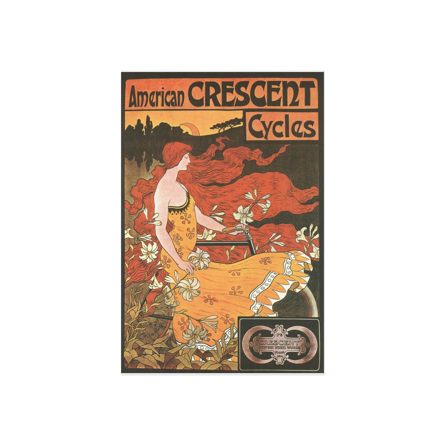 American Crescent Cycles - Vintage Bicycle Poster