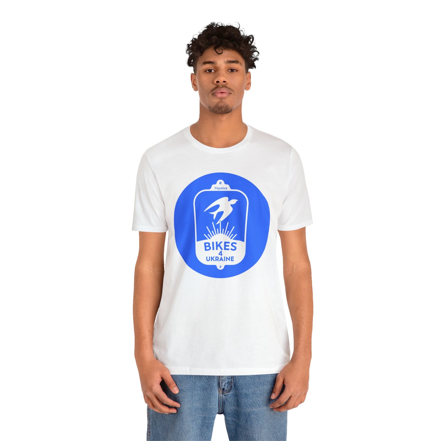 Bikes4Ukraine Logo T-shirt - Blue - Unisex Jersey Short Sleeve Tee