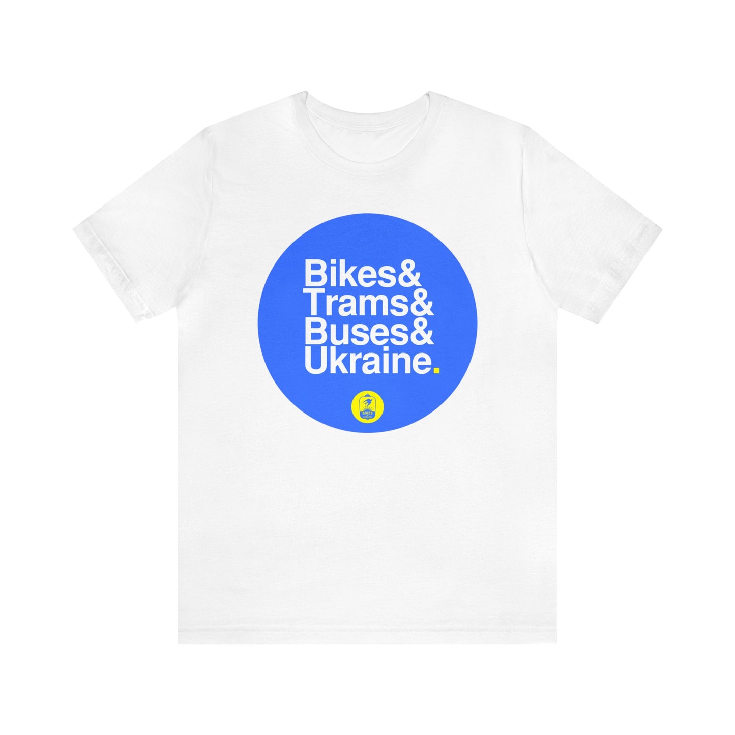 Bikes & Trams & Buses & Ukraine T-shirt - Blue - Unisex Jersey Short Sleeve Tee
