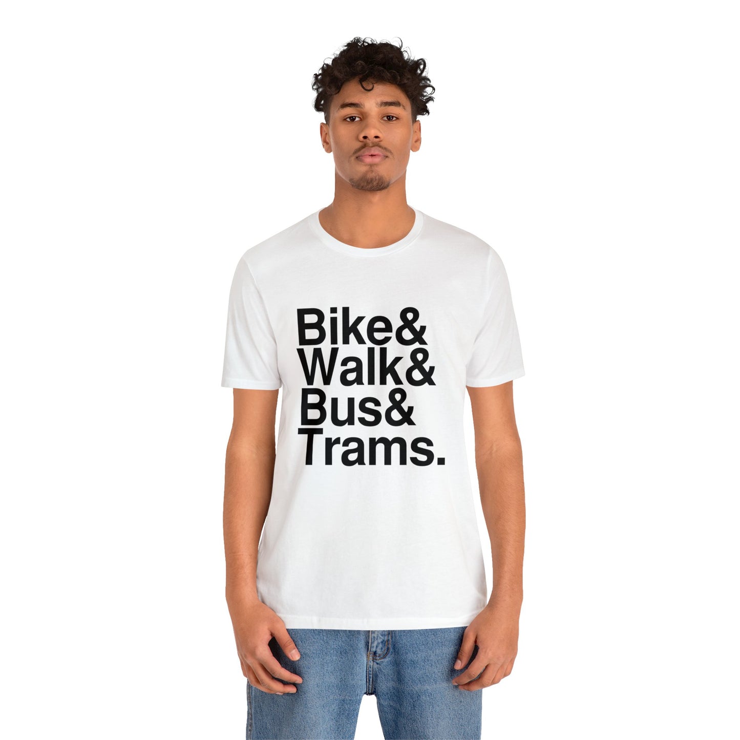 Bike & Walk & Bus & Trams - t-shirt (black text)