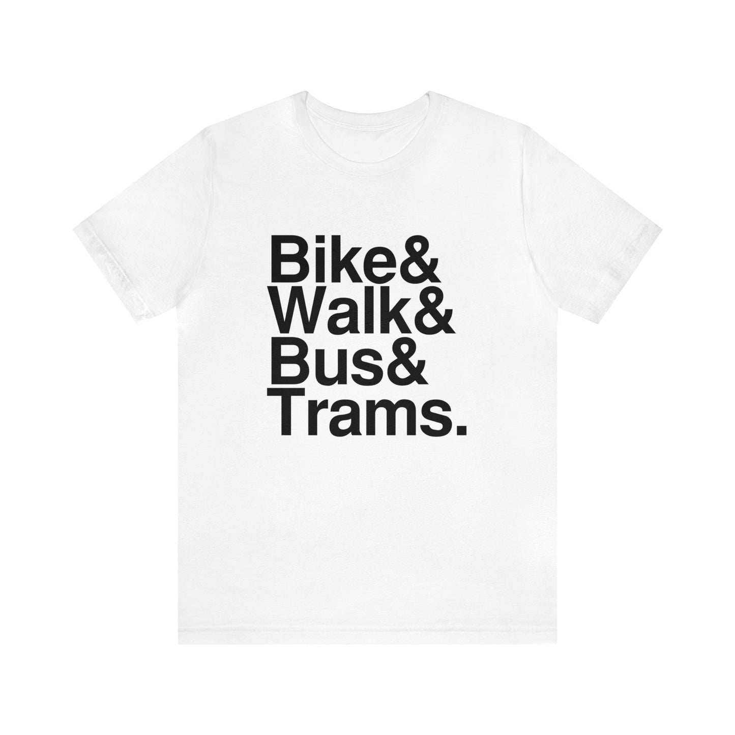 Bike & Walk & Bus & Trams - t-shirt (black text)